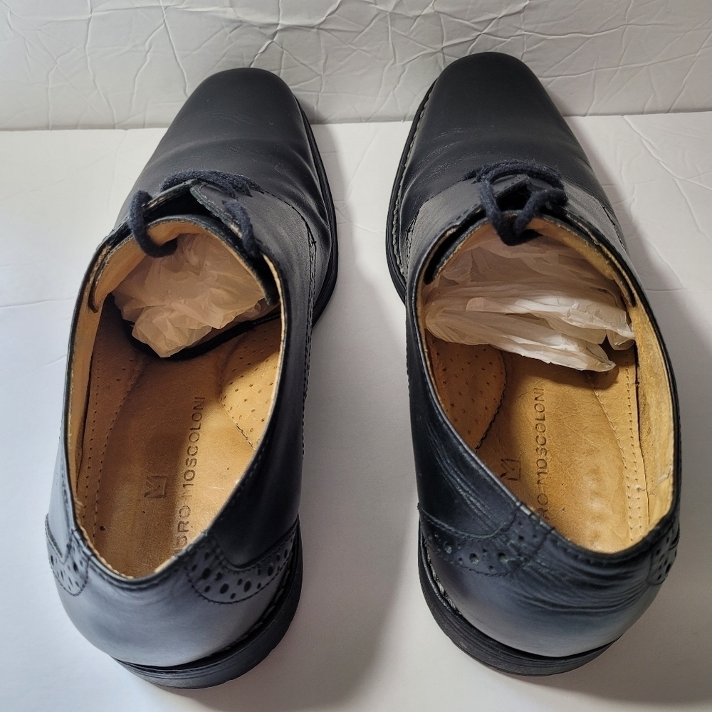Sandro Moscoloni Men's Black Leather Lace Up Derby Shoes Size 9.5 D View 5